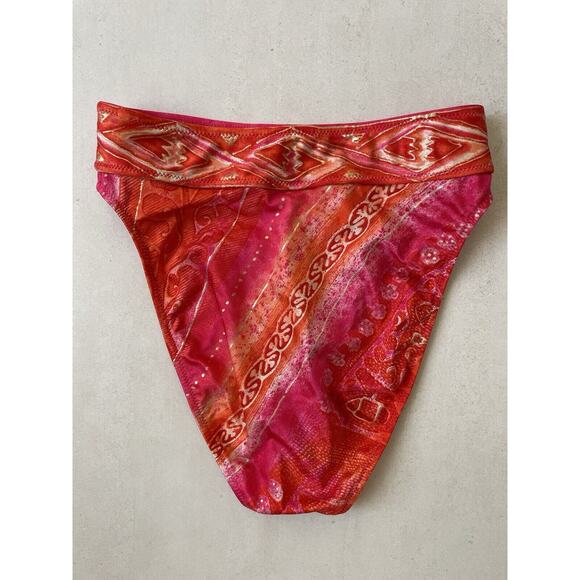 Gottex Vintage Swim High Waist Multicolor Metallic Print Swimwear - Picture 5 of 9